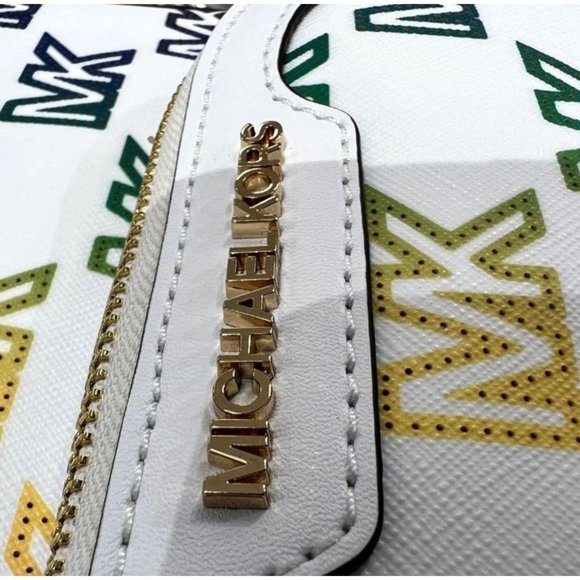 Michael Kors Backpack Jaycee Medium MK Signature Rainbow Optic White NWT - Picture 8 of 12